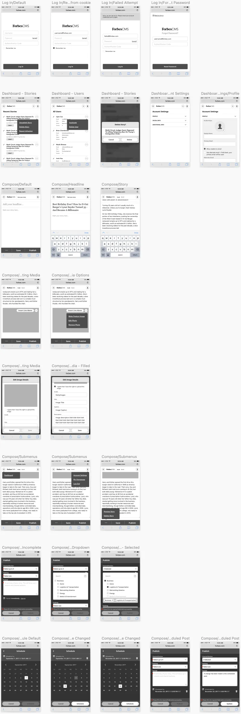 Mobile Wireframes