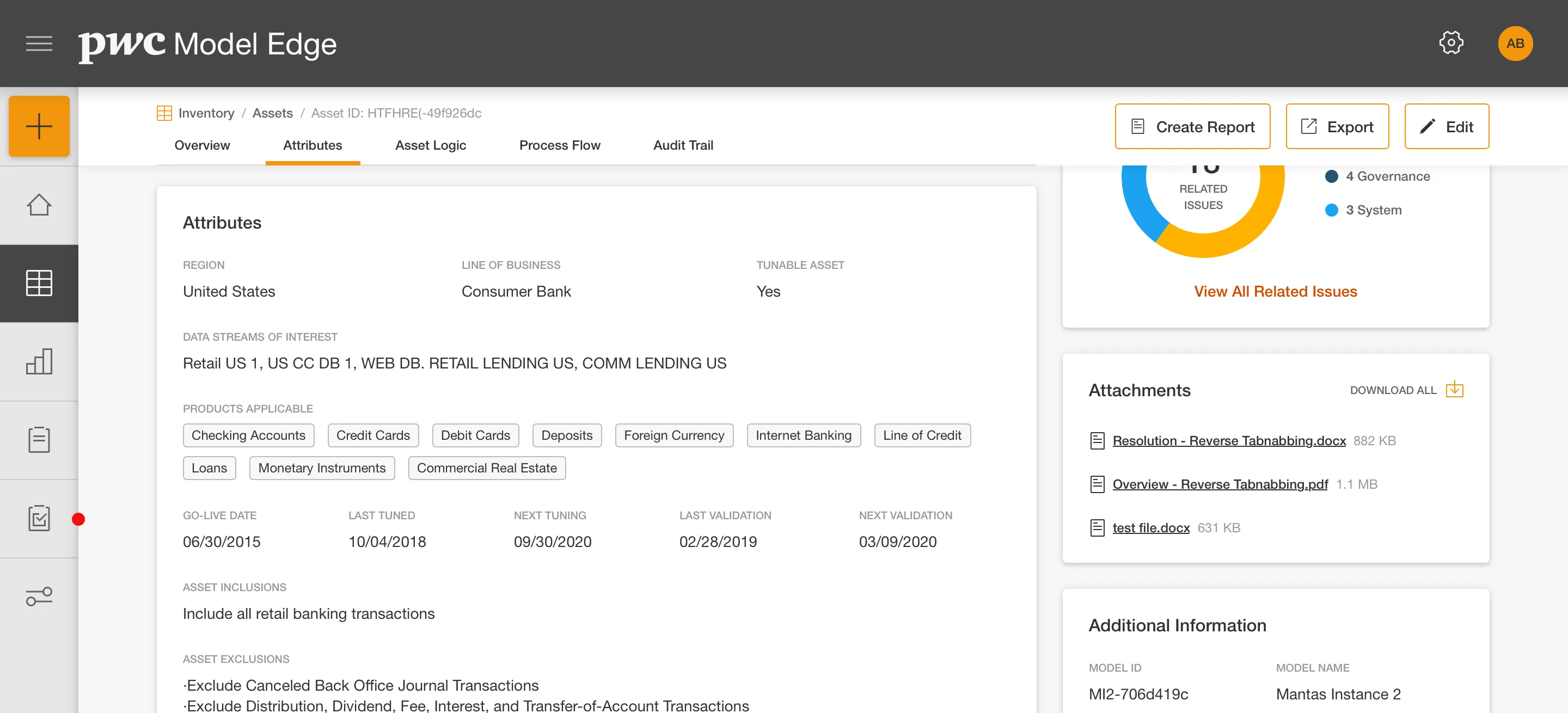 Profile A - sticky navigation with tabbed sections