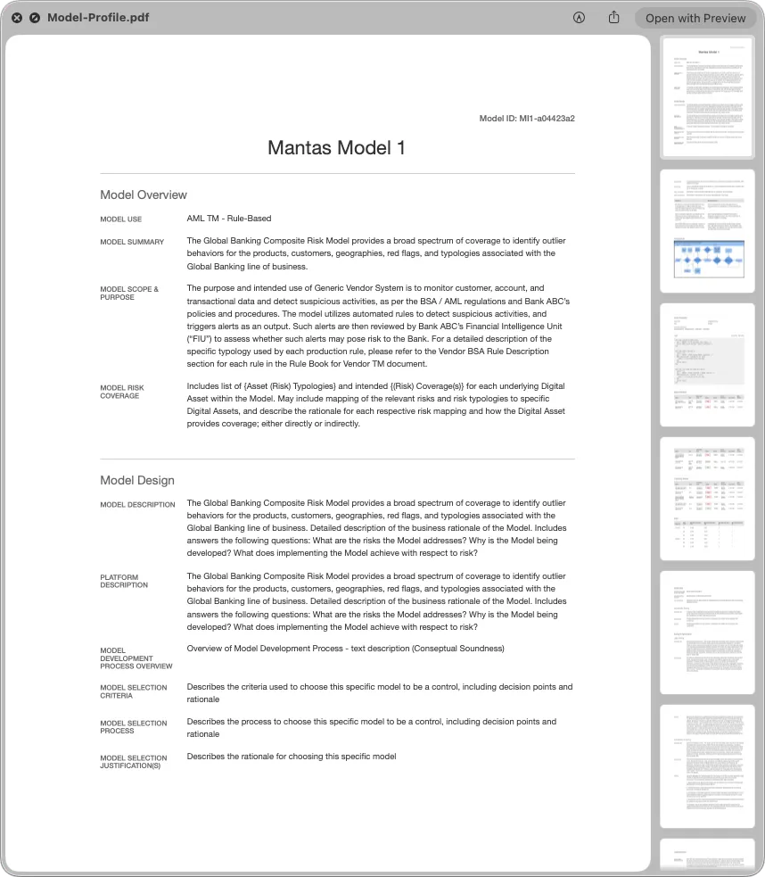 Output from exported PDF