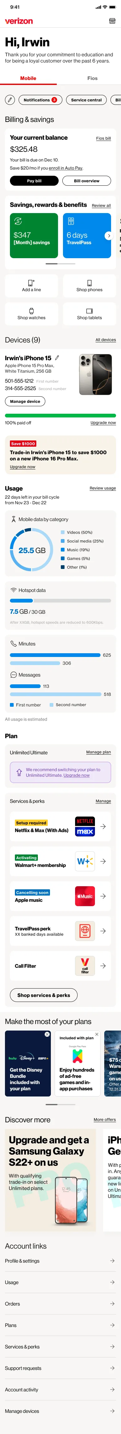 Full page view of mobile design
