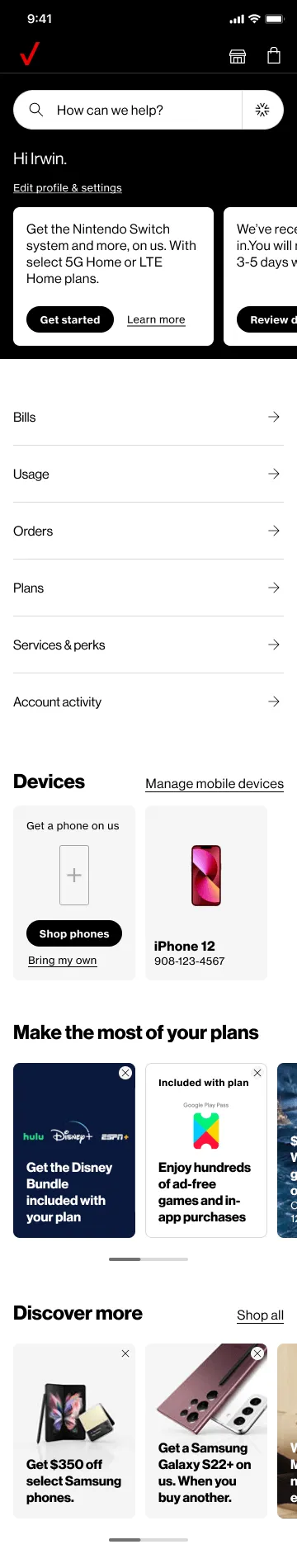 Full page view of mobile design