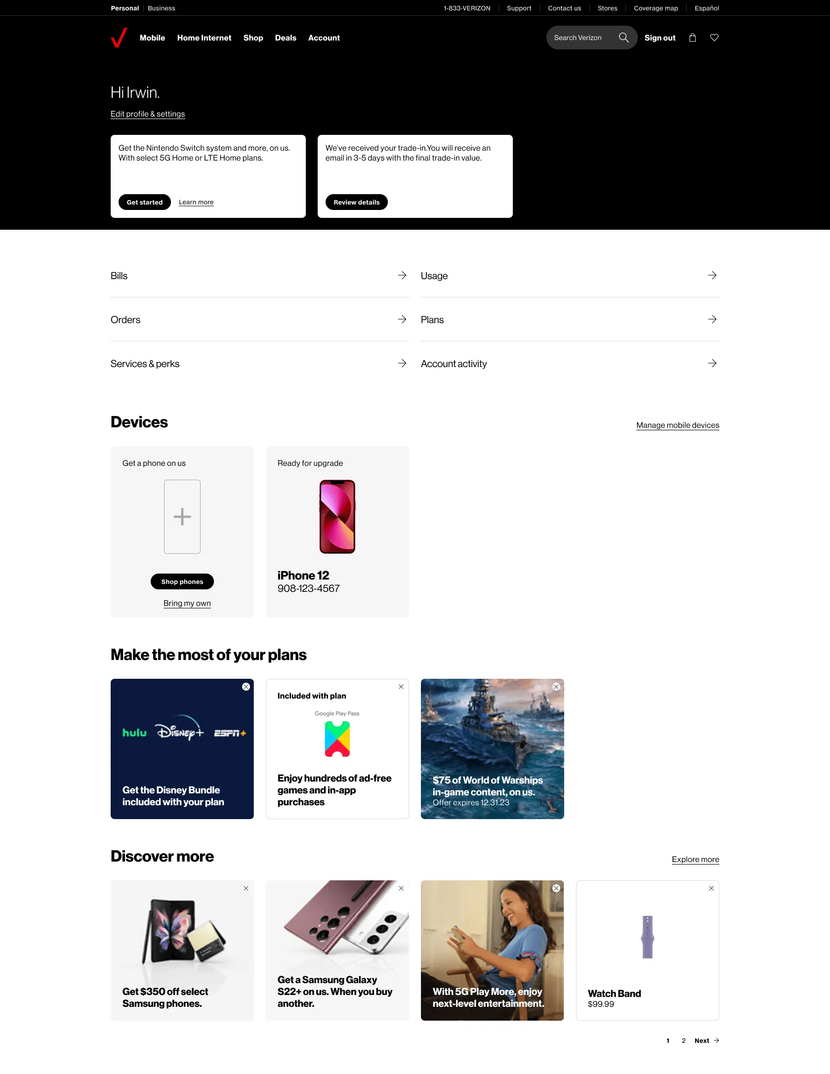 Full page view of desktop design